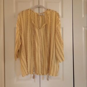 Lori Goldstein breezy gauze top M